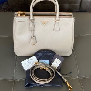 Prada Galleria Saffiano Argilla Gray leather bag